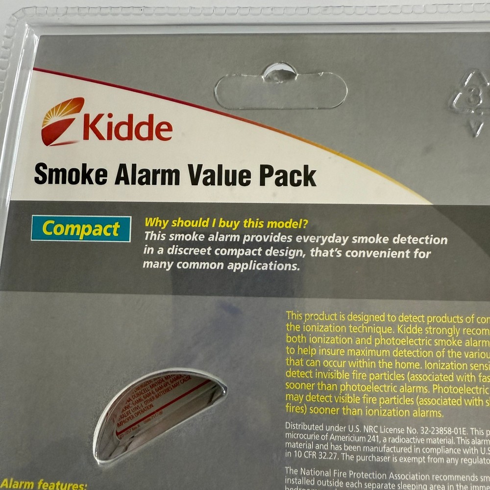 New Kidde Smoke Alarm Value 2 Pack Ionization Technology 85 Decimal Alert Noise