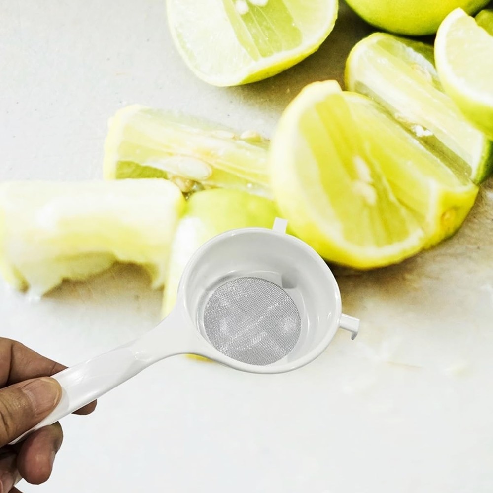 Plastic Strainer White 6.75" – Fine Mesh Kitchen Strainer with Handle | Light...