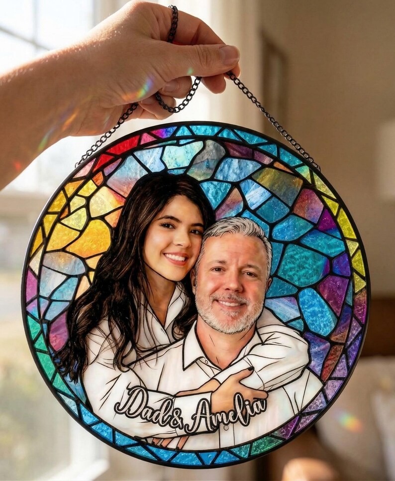 Personalized Photo Stained Glass Suncatcher