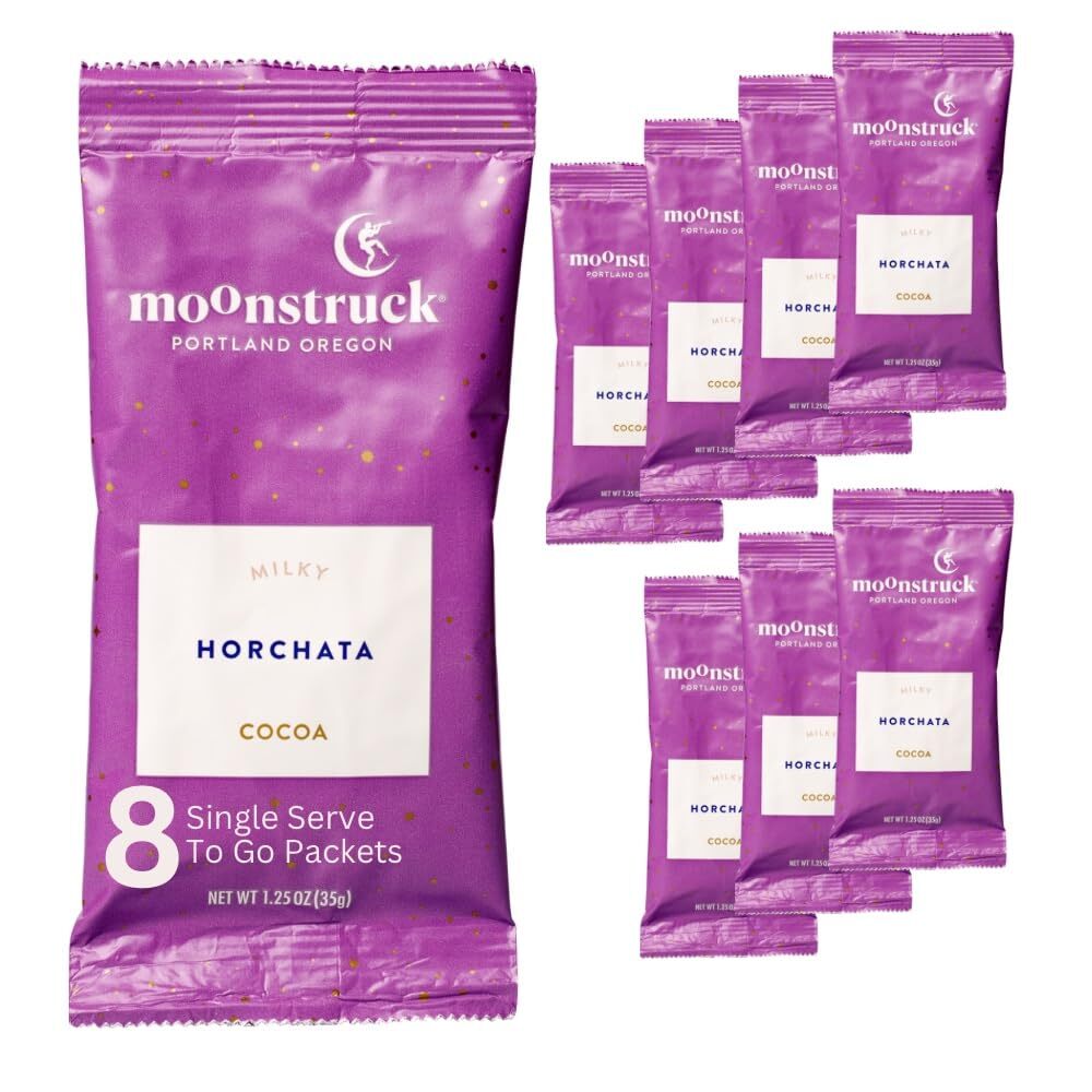Moonstruck Chocolate Single Serve Horchata Hot Chocolate Packets 8 Count Pack...