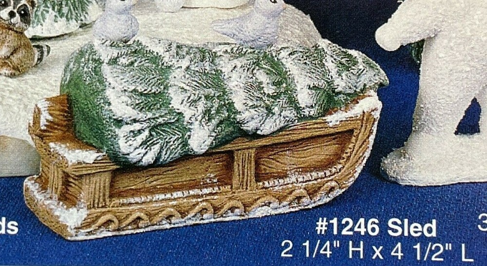 VINTAGE ALBERTA CERAMIC MOLD #1246 TREE ON SLED