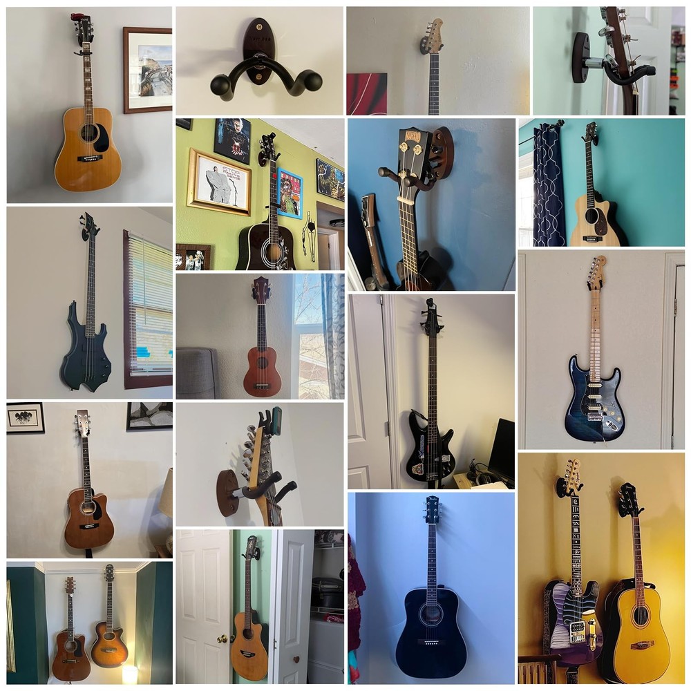 Ukulele Wall Mount, Guitar Wall Mount Hanger Hook Holder Stand Bracket with S...