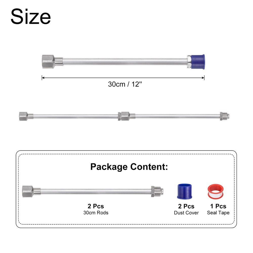 1set 30cm/12" Extension Rod Pole & Tip Guard Set Blue