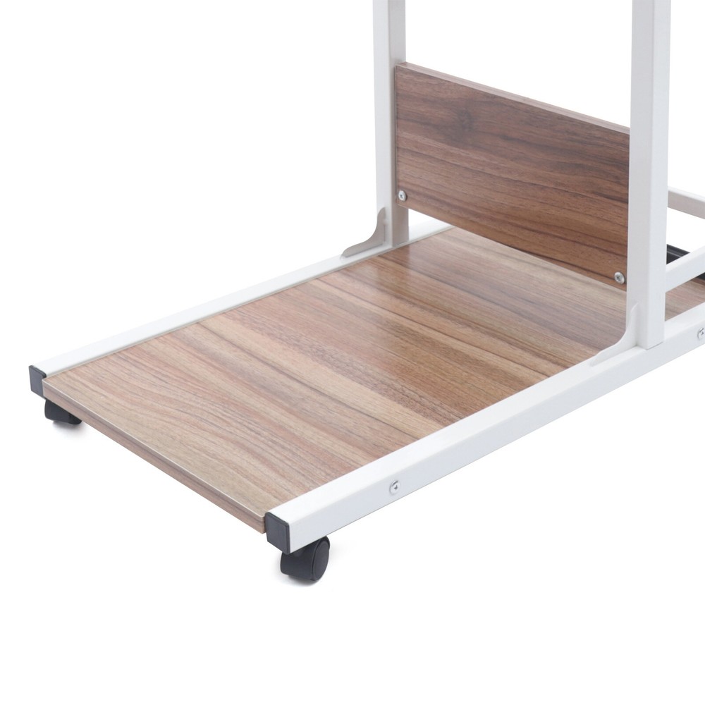 Adjustable Height Laptop Desk Rolling Bedside Table Computer Over Bed Standing