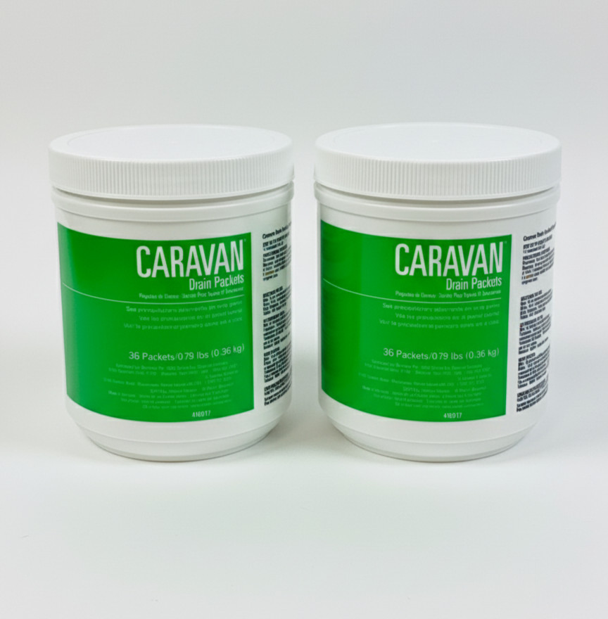 Caravan Drain Packets 36 Pack 2 Containers