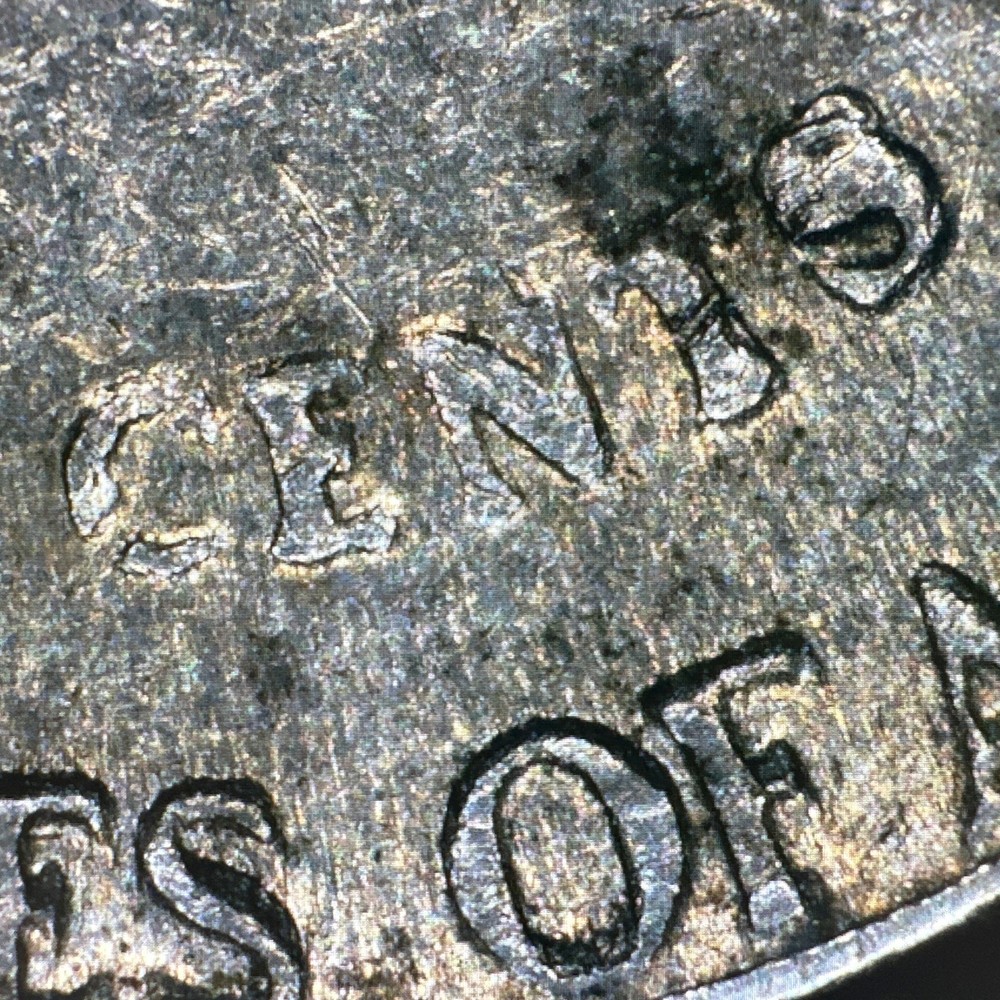 1991 P Jefferson Nickel Grease Error