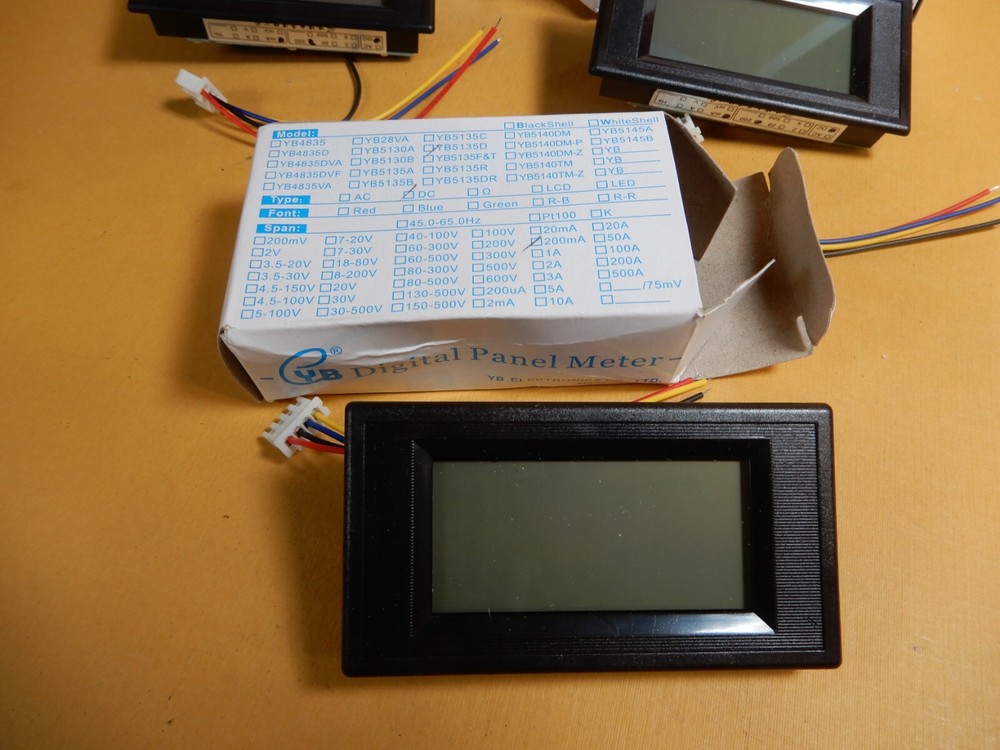 YB Electronics Digital Panel Meters YB5135D 2 NOS 1 Broken Clip