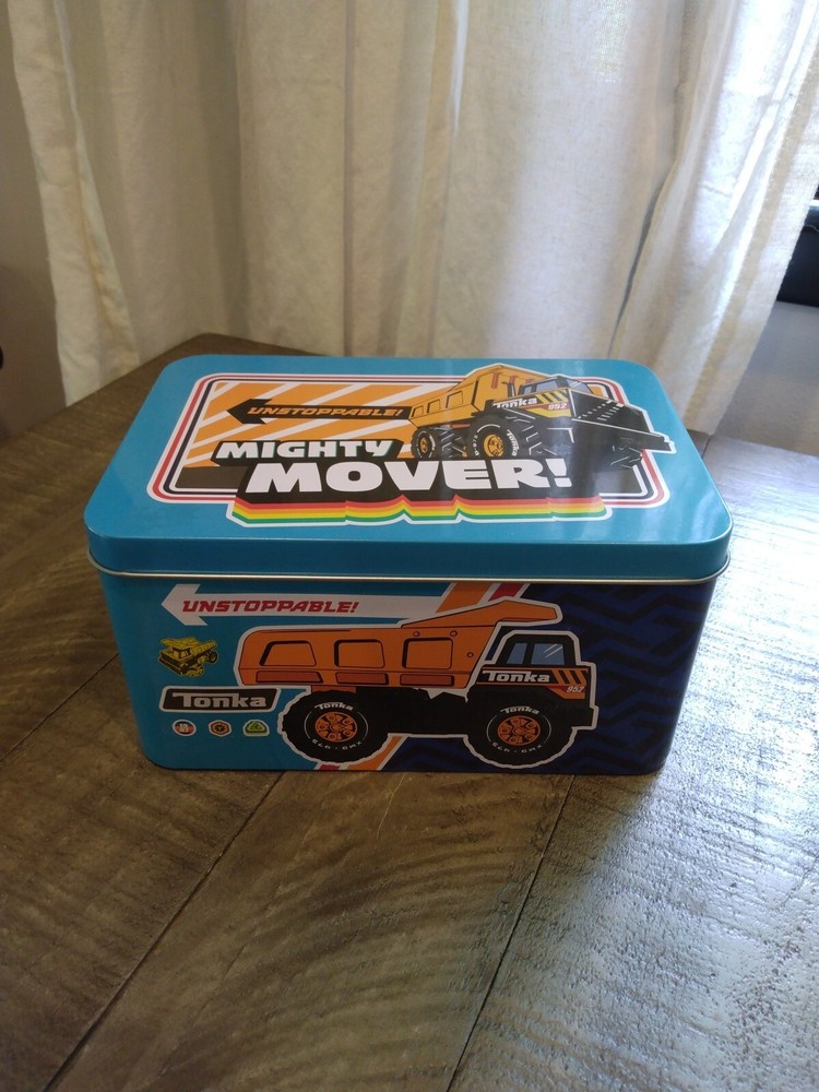 Tonka Mighty Mover Unstoppable Metal Tin Case Box, Empty