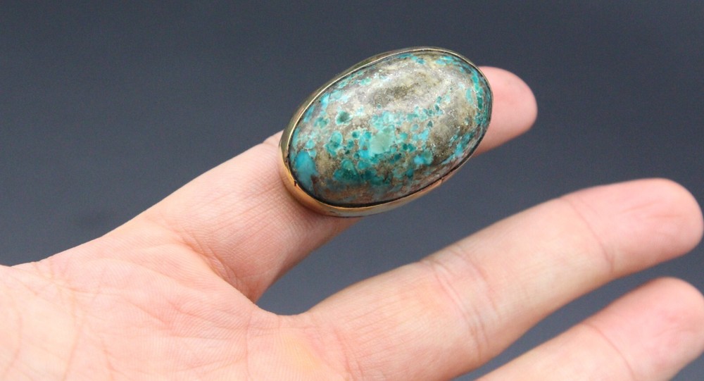 Turkish Ring, Turquoise Stone Alpaka Ring, Handmade Ring, Adjustable Ring 6.5US