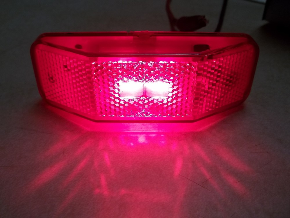 (2) RED Light LED 2 super diode 1 x 4 surface mount Clearance marker trailer