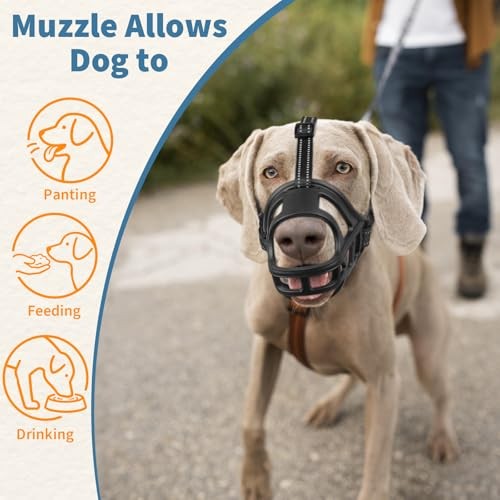 Dog Basket Muzzle for Medium & Large Dogs, Humane Cage Muzzle Prevent XL Black