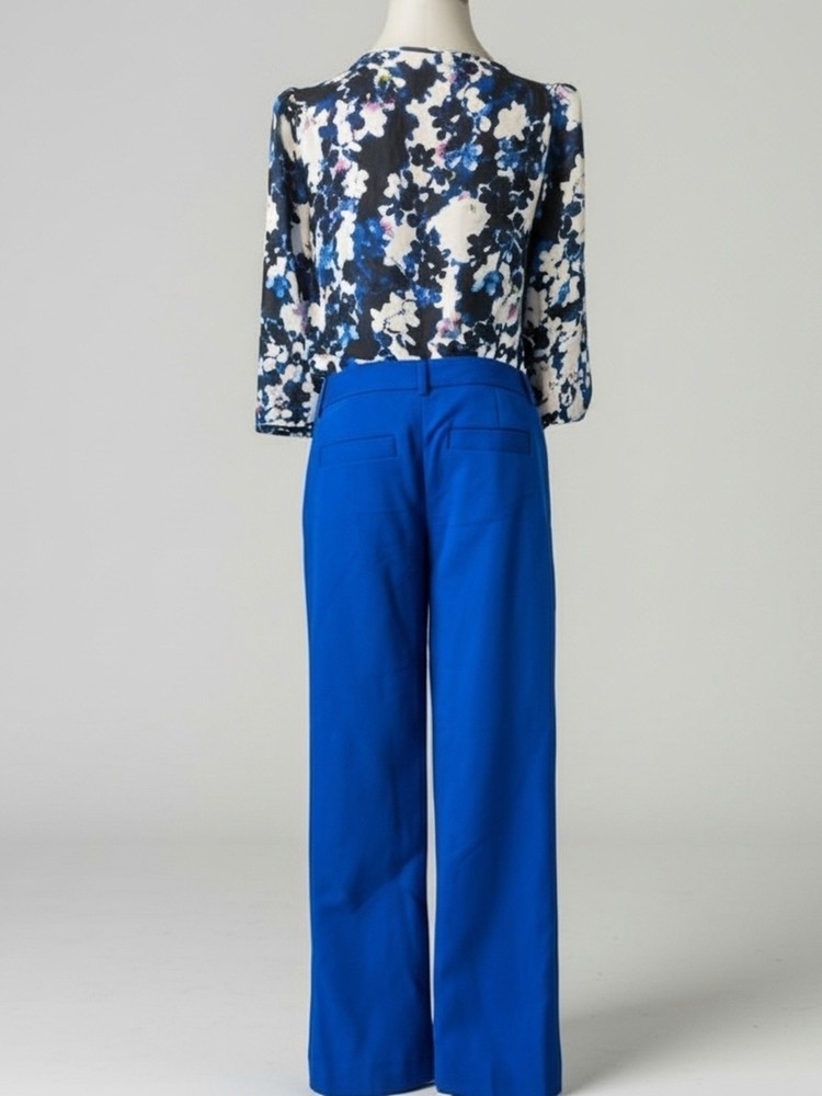 Express Size 0 Columnist Pants Blue Women's Flat Front Solid Regular Size
