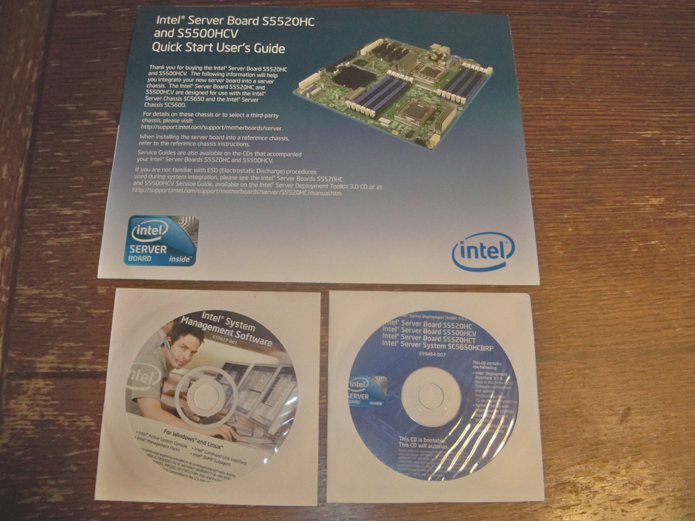 Intel Server Board S5520HC S5500HCV Installation CDs & Quick Start User's Guide