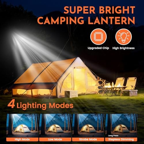 Camping Lights 2Pack, Portable Camping Lantern Rechargeable, Lanterns 60W-2Pack