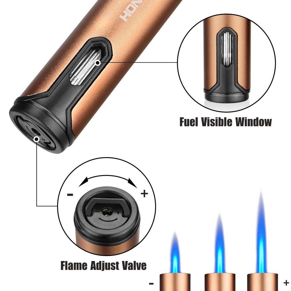 2 Pack Butane Torch Lighter Refillable Pen Lighter Adjustable Jet Flame Butane