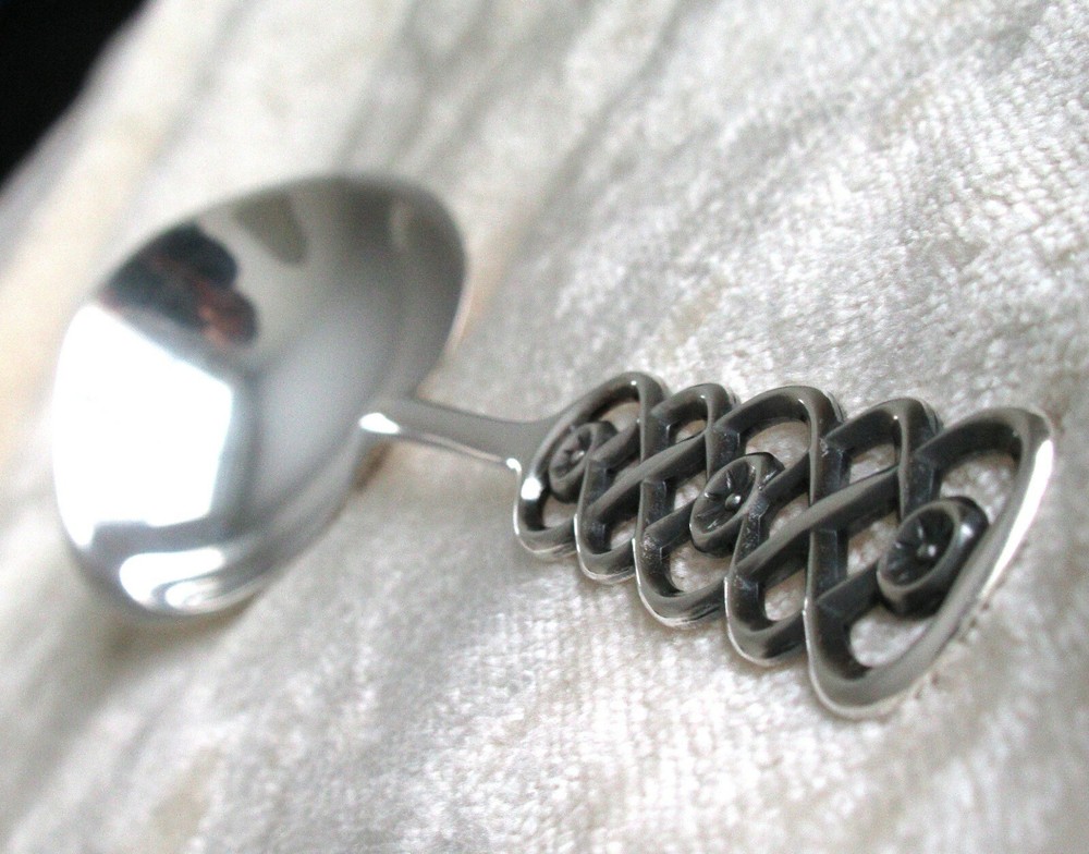 Vintage David Andersen 830S Silver Ringebu Berry Serving Spoon Norway Celtic