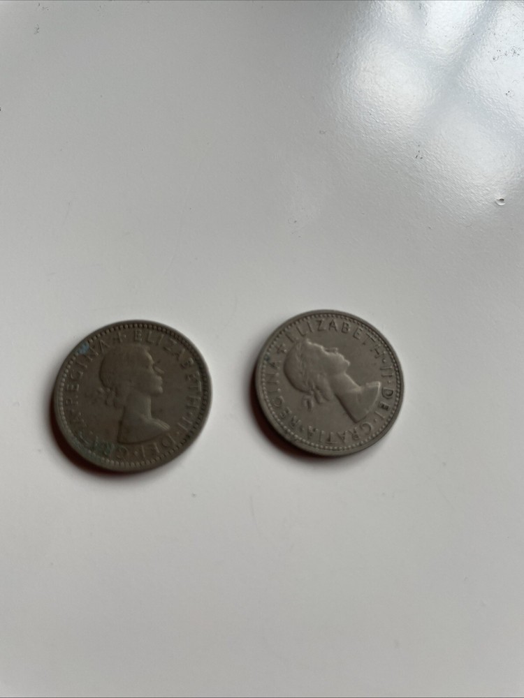 Two Sixpence Coins From 1956 & 1966. Circulated