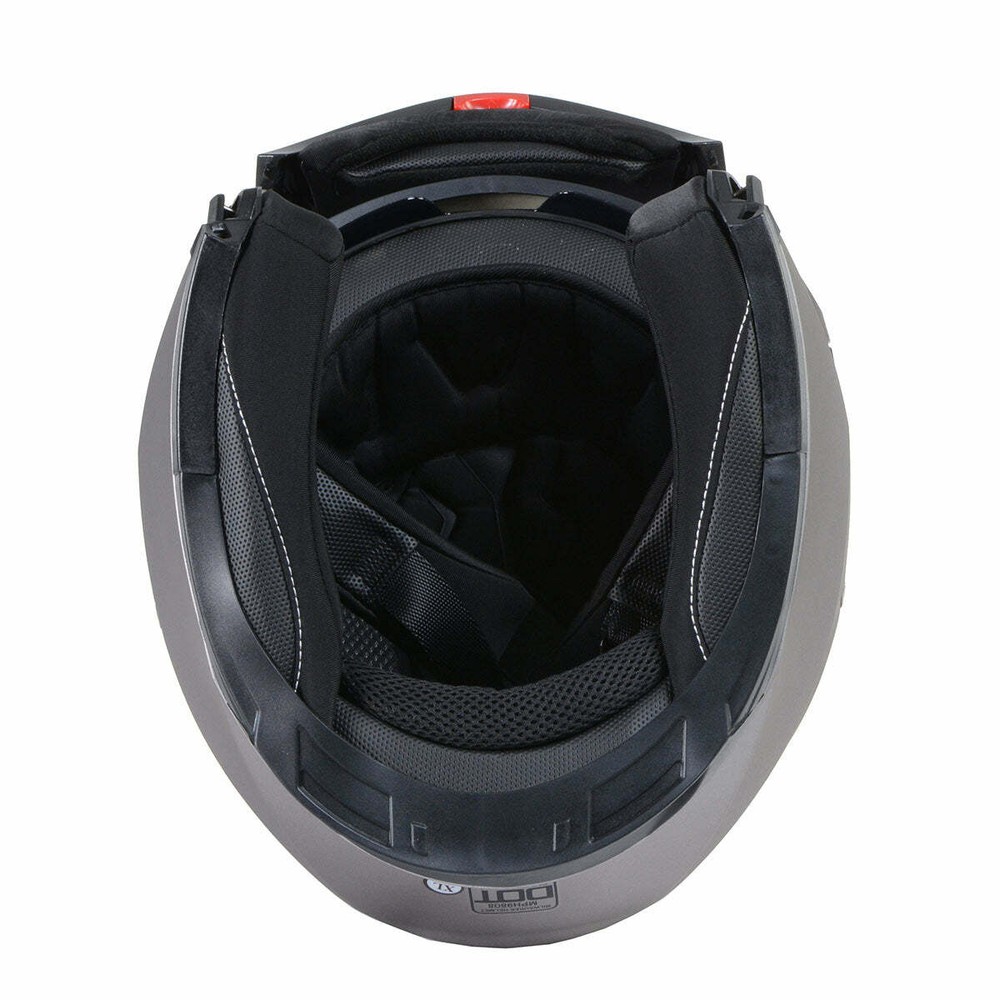 Milwaukee Helmets MPH9808DOT 'Ionized' Silver Advanced Motorcycle Modular Helmet