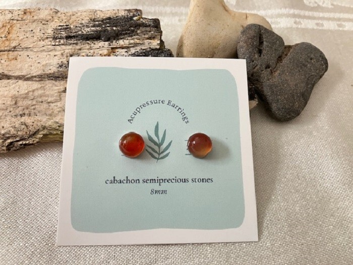Carnelian magnetic earrings - 8mm