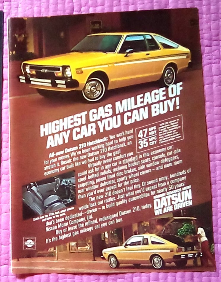 1979 Datsun 210 Hatchback Print Ad