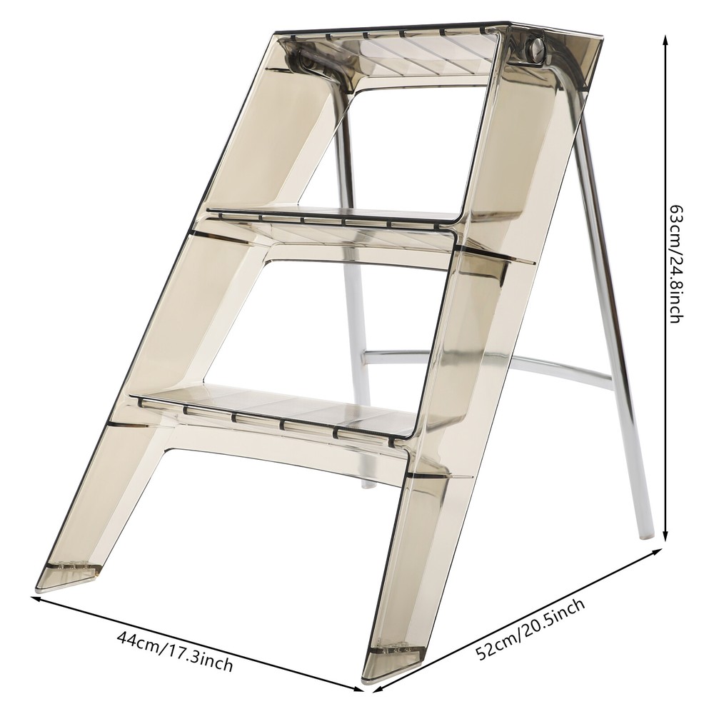 Modern Folding Step Stool, 3 Steps, Space-Saving Design, Durable & Stylish