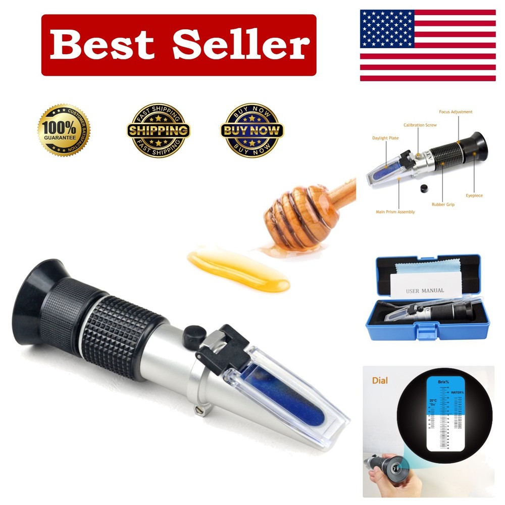Durable Honey Refractometer with Automatic Temperature Compensation - 3-in-1