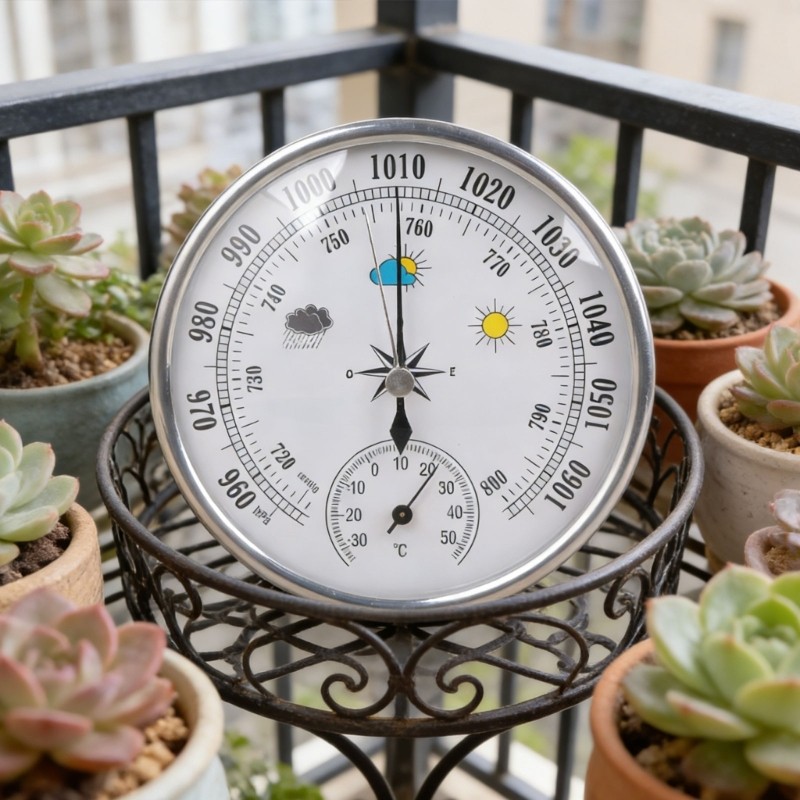 Accurate Double Function Barometer Thermometers Compact Design Perfect For