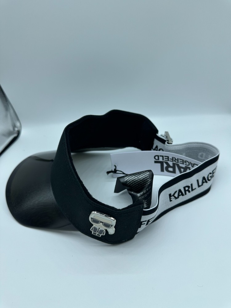 Karl Lagerfeld K/Ikonic logo-plaque visor hat