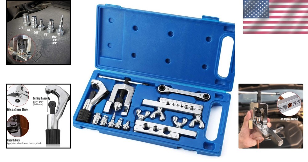 Professional Single Flaring Tool & Swaging Kit, 45 Degrees