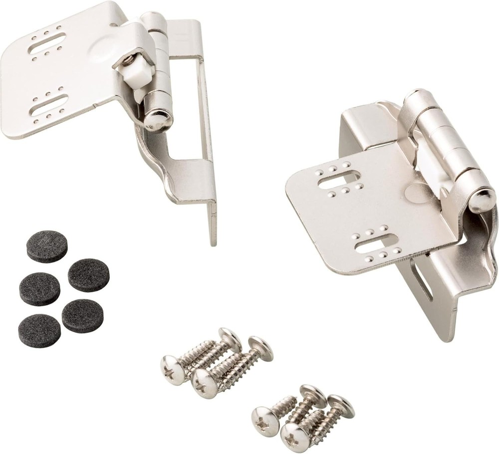Franklin Brass Cabinet Hinges - 10-Pack - Self-Closing - Satin Nickel