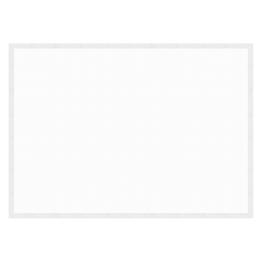 Window Screen Mesh, 43" x 55" Fiberglass Net Mesh White Frame Hook and Loop