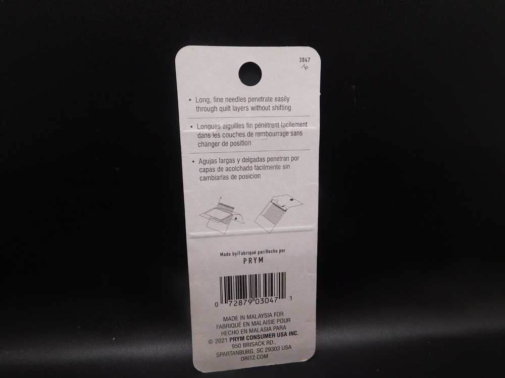 Dritz Quilter's Basting Needles SZ T TAM 7 6pc