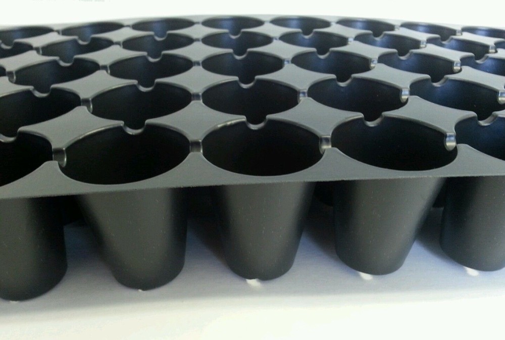 25 Black Plastic PLUG SHEETS - 50 cells per flat- INSERTS SEED STARTING