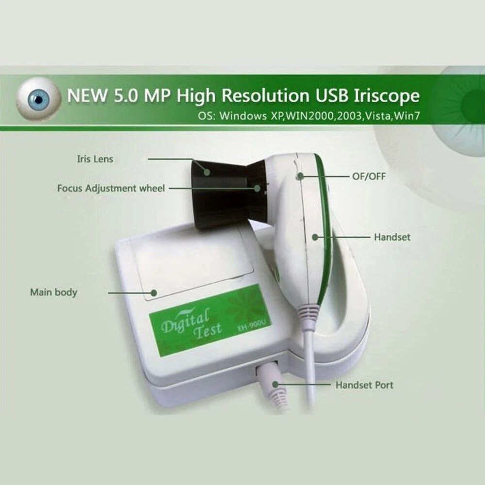 New 5.0MP USB Iriscope Iris Analyzer Iridology Camera Iris Software with English