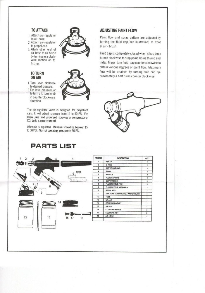 HS-38 Bottom Feed Single Action Airbrush Kit