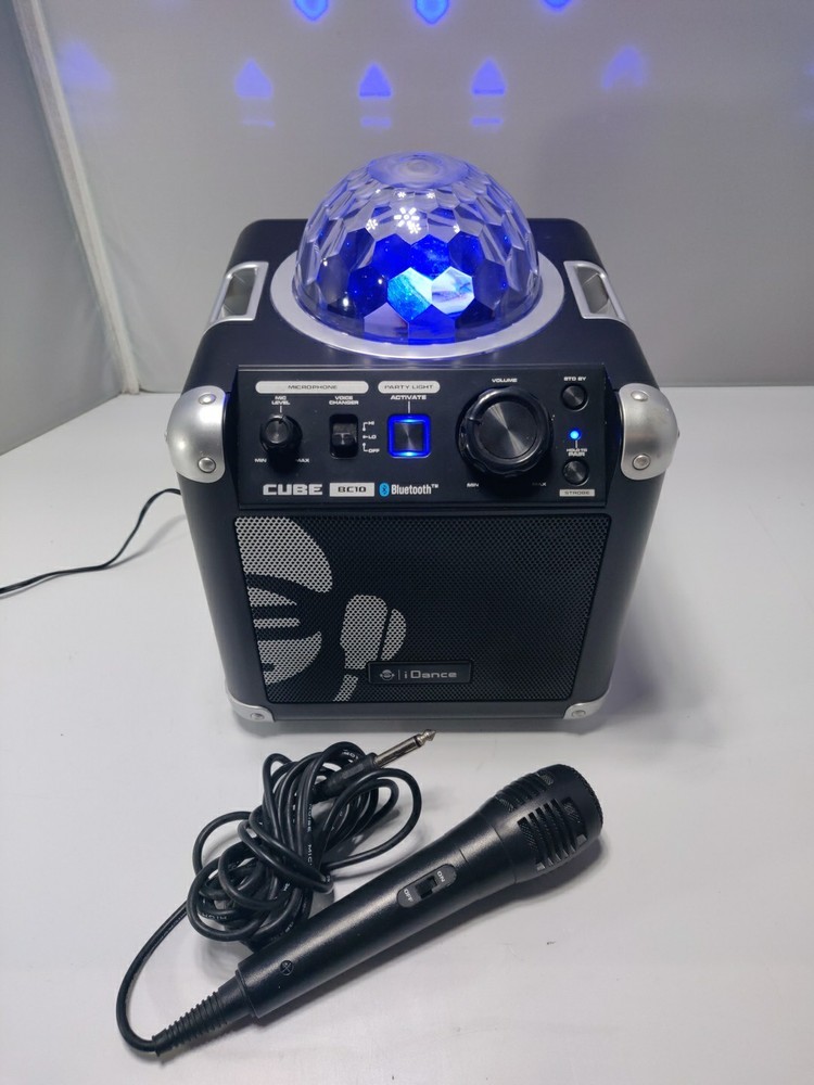 iDance Cube BC10 Karaoke System  DISCO BALL LIGHTING with BlueTooth & USB