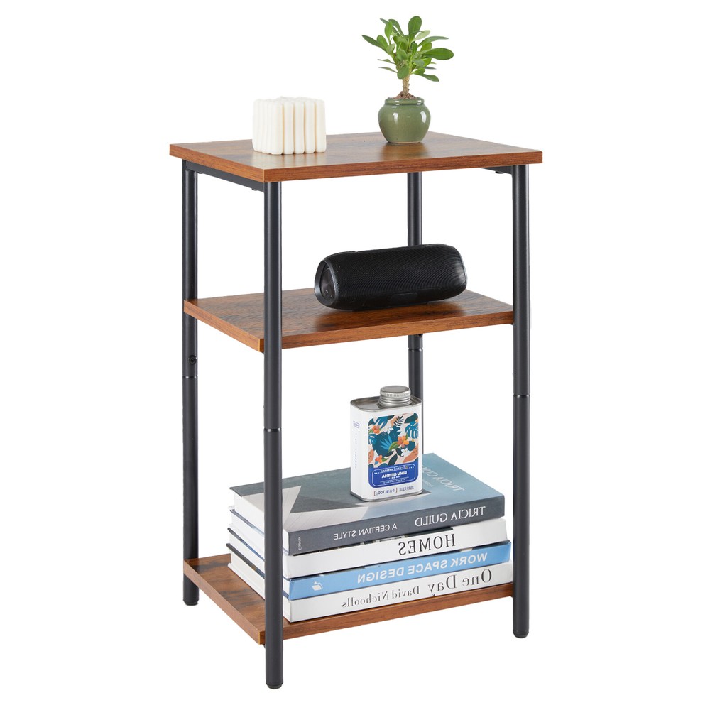 3-Tier Small Side Table - End Table with Storage Shelf for Small Spaces, Sofas