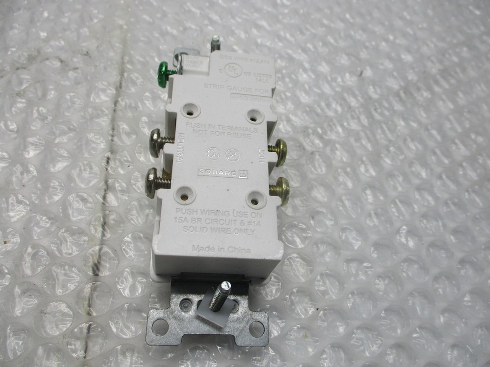SQUARE D E515052 WHITE RECEPTACLE NSNP