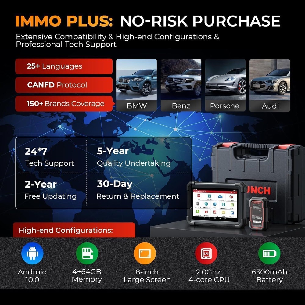 2025 LAUNCH X431 IMMO PLUS PAD VII Key Programming Car Diagnostic Tool ECU Clone