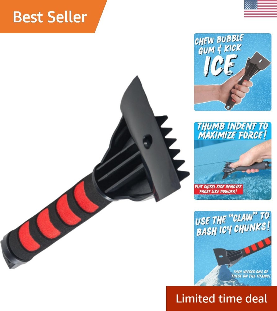 Ice Scraper for Car Windshield & Windows - Tough Reinforced Plastic Handle - ...