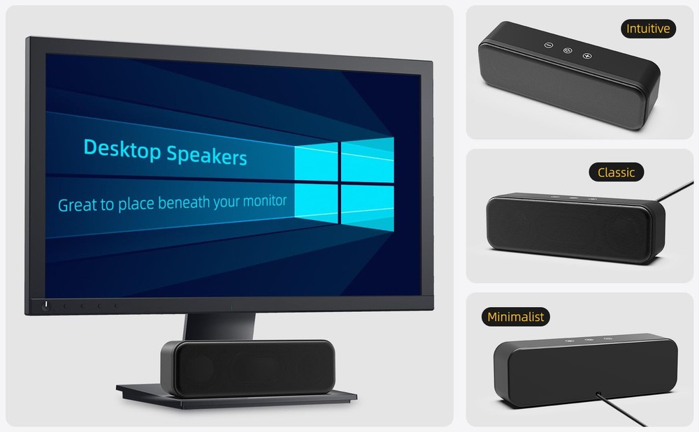 Computer Speakers for Desktop PC Laptop, Wired, USB Plug-in, External Speaker
