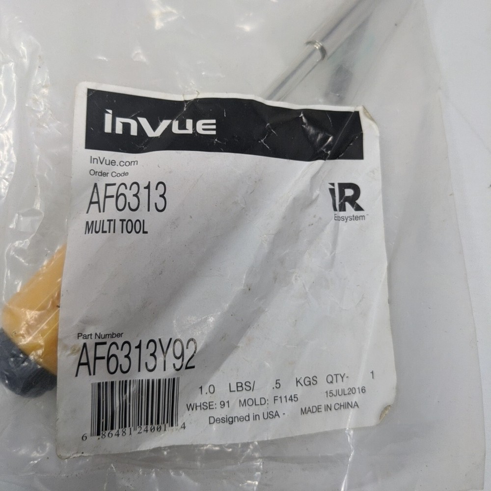 InVue AF6313R5 Security Screwdriver Multi-Tool & Bits Set - Yellow- Magnetic NEW