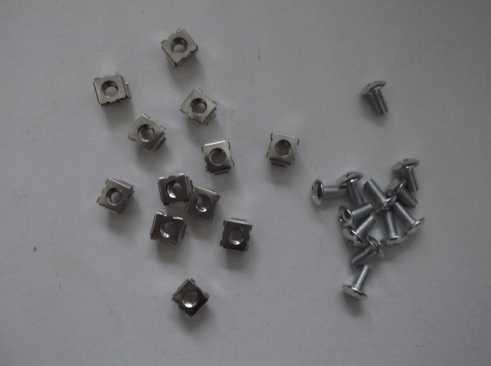 Rack Mount Cage Square Nuts w/ Screws Plus Bushing 25 Pcs Set