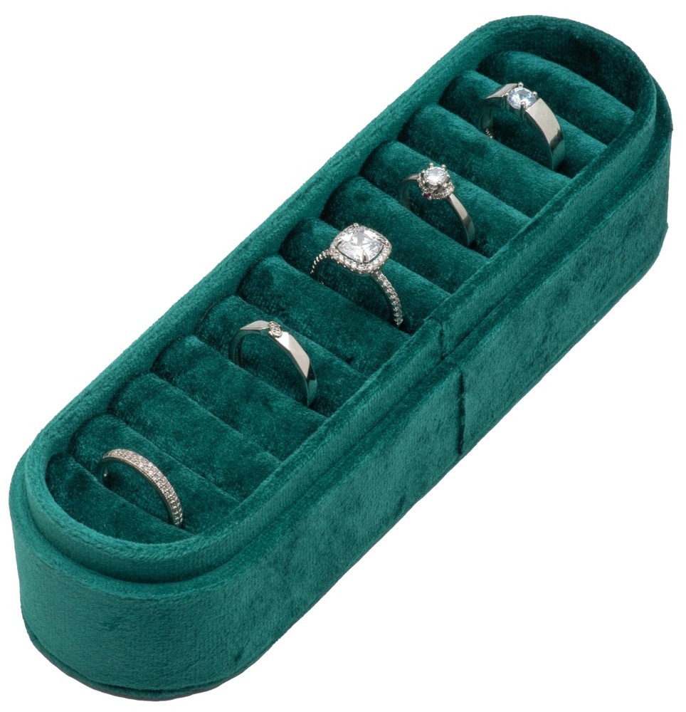 Velvet Small Multiple Ring Box Portable Organizer Display Storage Travel Case.