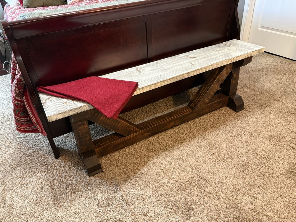 Hand made wooden bench, New, Distressed Top, Solid Pine, Entry/Hall/Seating