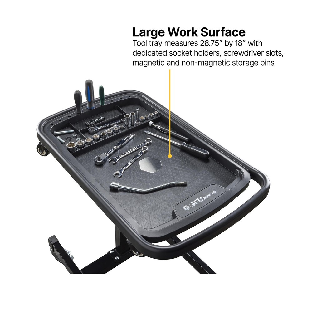 Black Flag™ Adjustable Height 2-in-1 Rolling Tool Tray