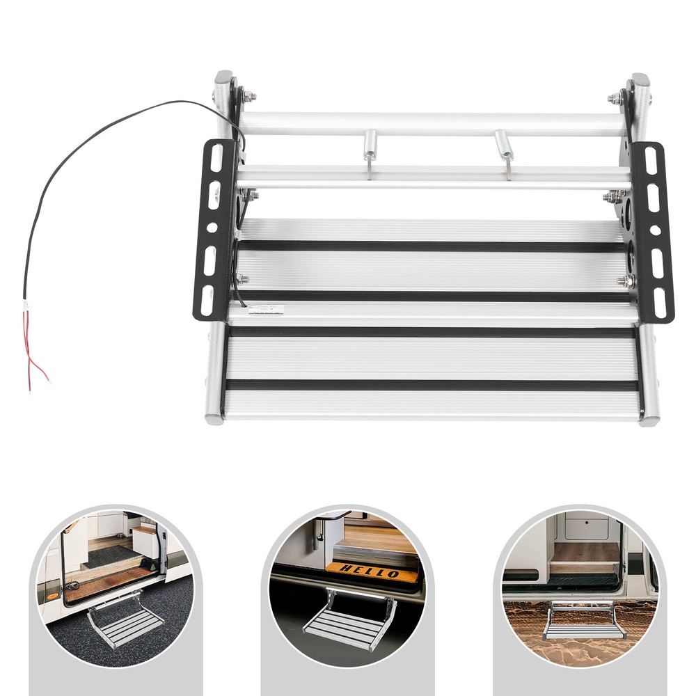 Folding RV Step Manual RV Step RV Trailer Camper Step with LED Light 330lbs Load