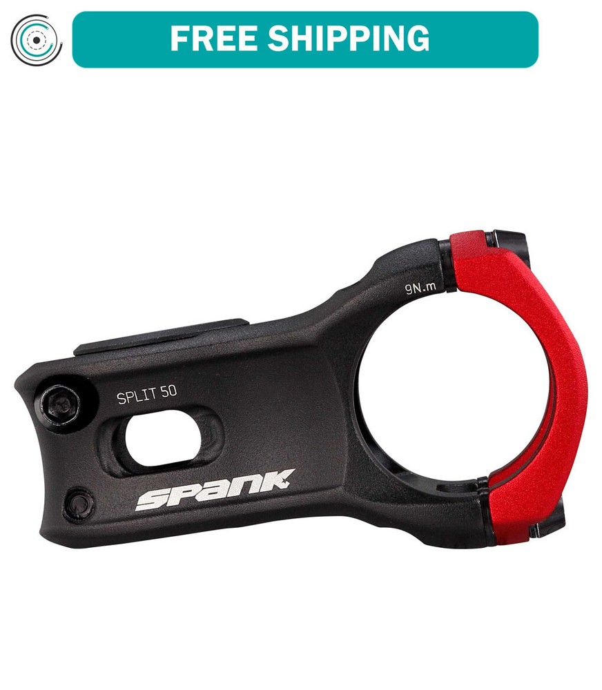 SPANK SPLIT 35 Stem 50mm Red Aluminum | Highly Weight-Optimized Single Crown