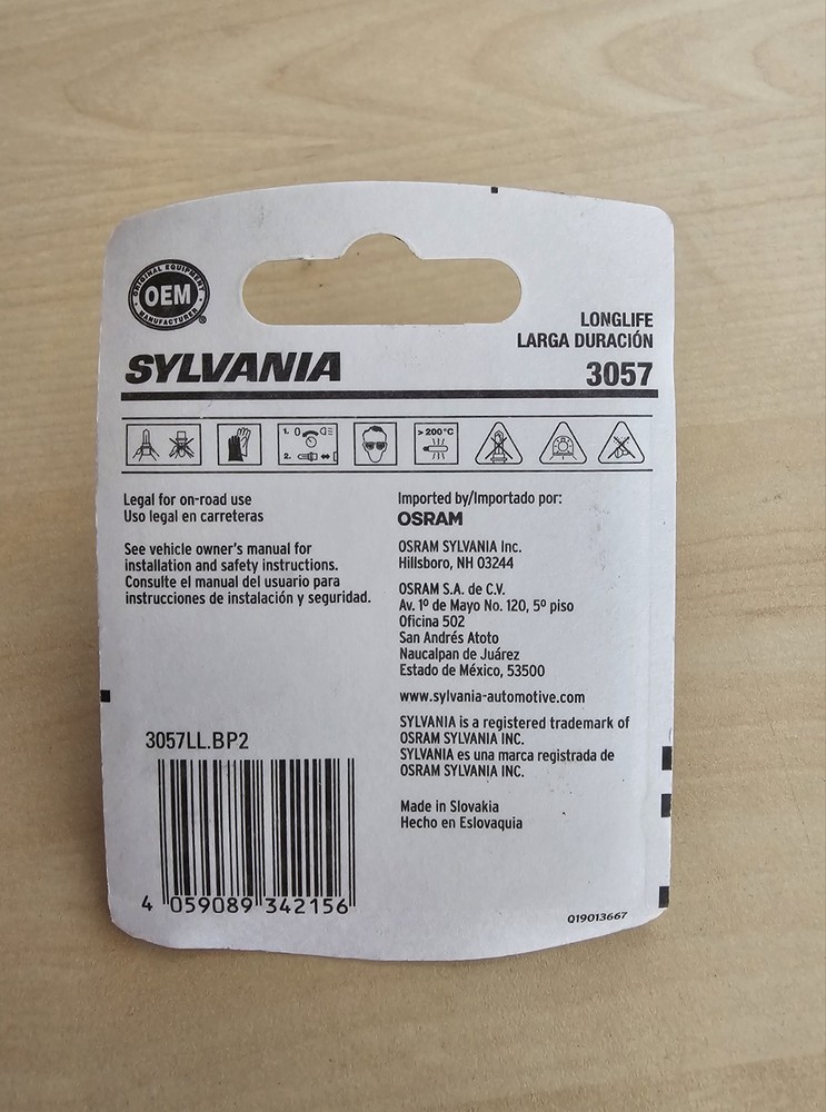 SYLVANIA Long Life Brake Light Bulb 2-pack - 3057