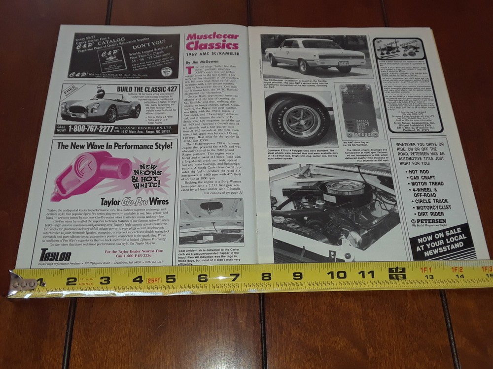 1969 AMC SC RAMBLER HURST ORIGINAL 1990 ARTICLE